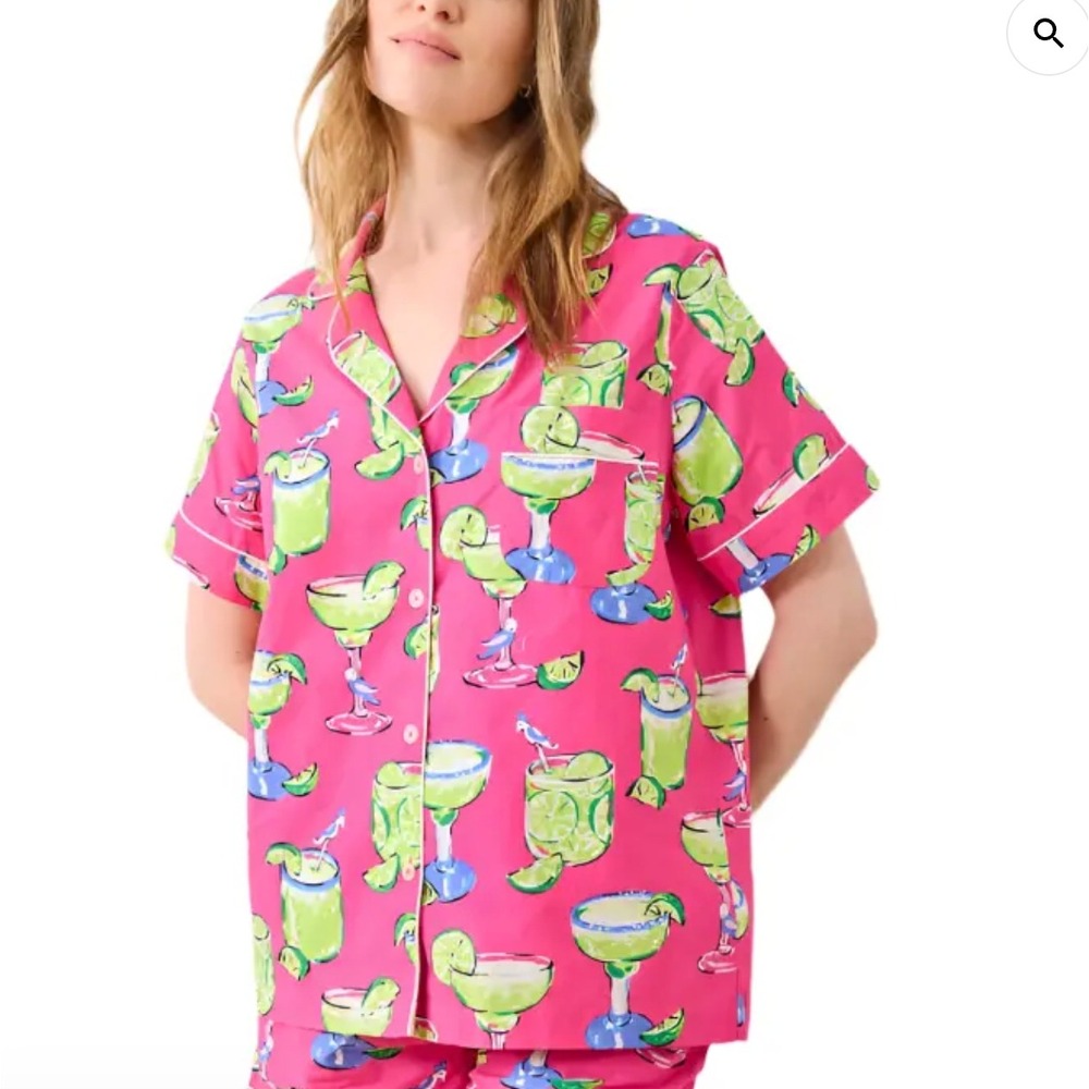 Printfresh Short Sleeve PJ Top in Margarita Fresh Print Size‎ XL